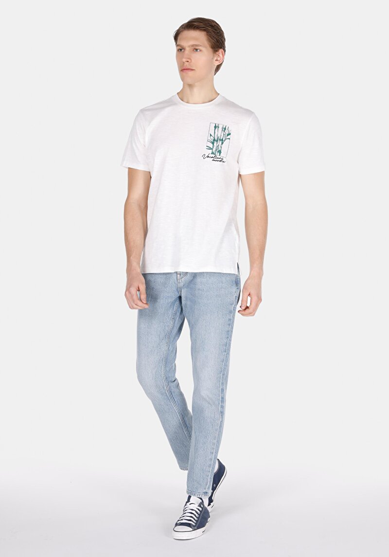 Imagine a Regular Fit Mid Waist Slim Leg Blugi İndigo Pentru Bărbați