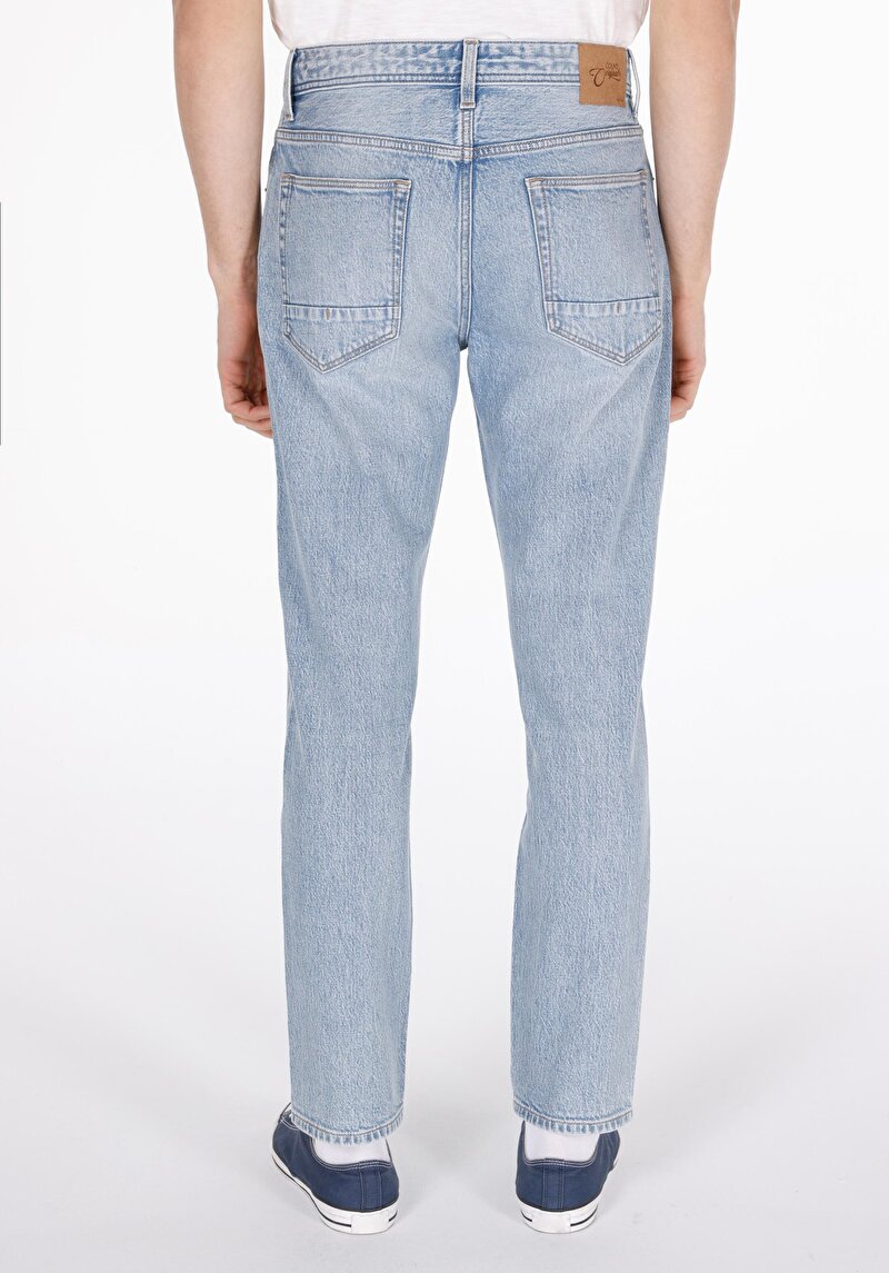 Imagine a Regular Fit Mid Waist Slim Leg Blugi İndigo Pentru Bărbați