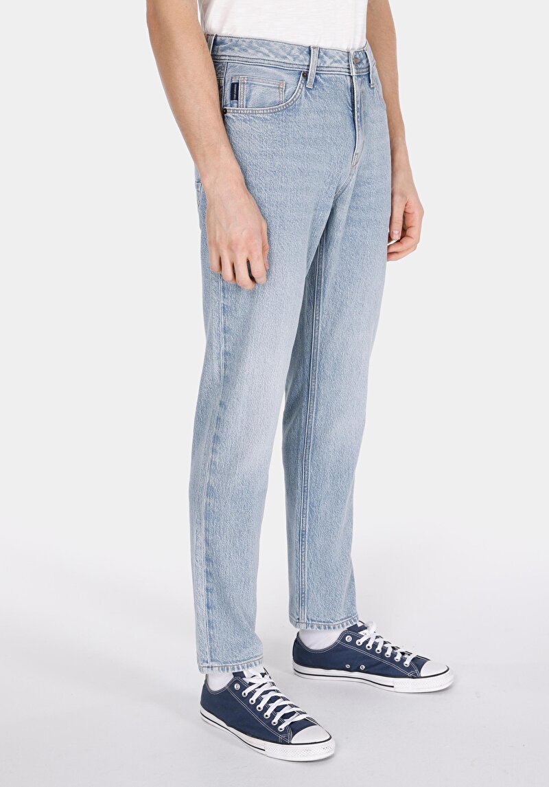 Imagine a Regular Fit Mid Waist Slim Leg Blugi İndigo Pentru Bărbați