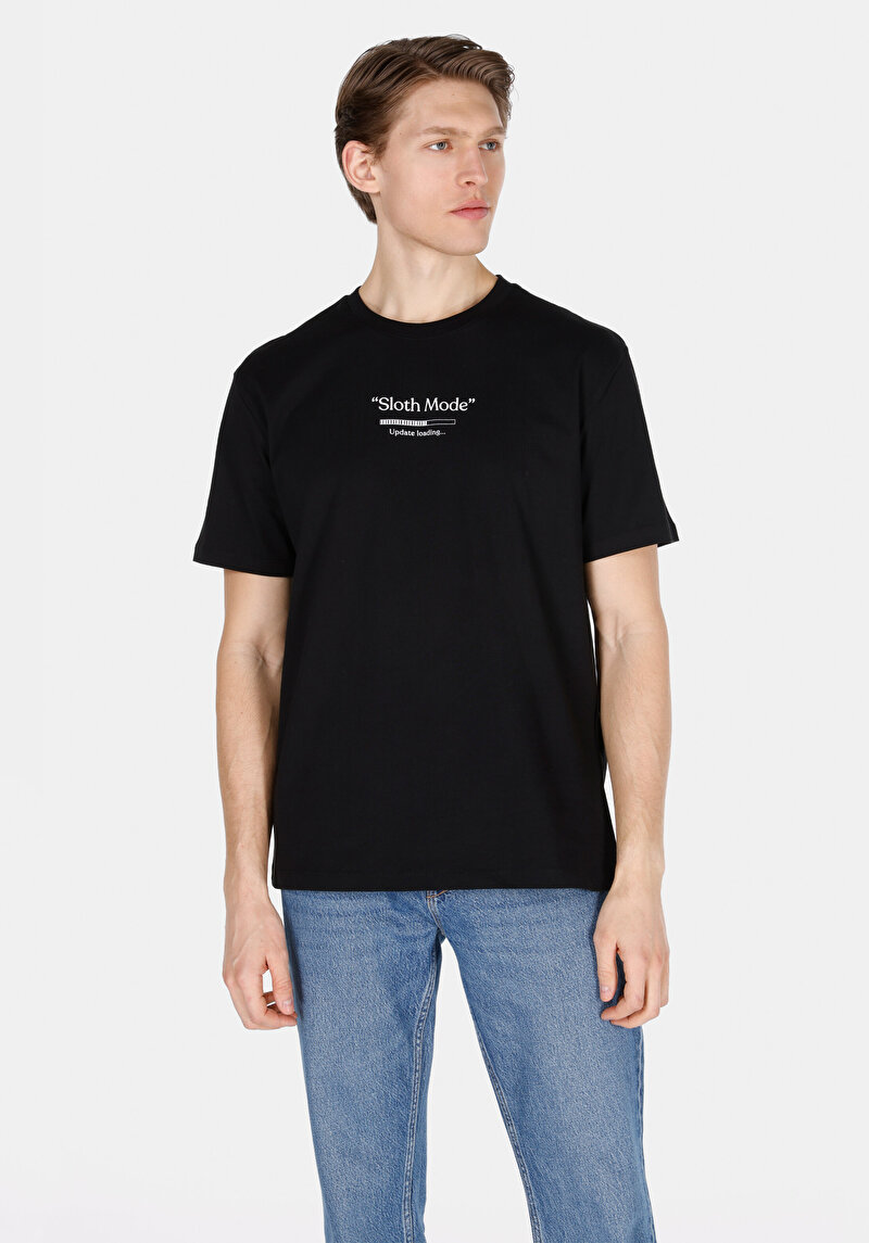 Imagine a Tricou Cu Maneca Scurta De Barbati Negru Comfort Fit Cl1073783