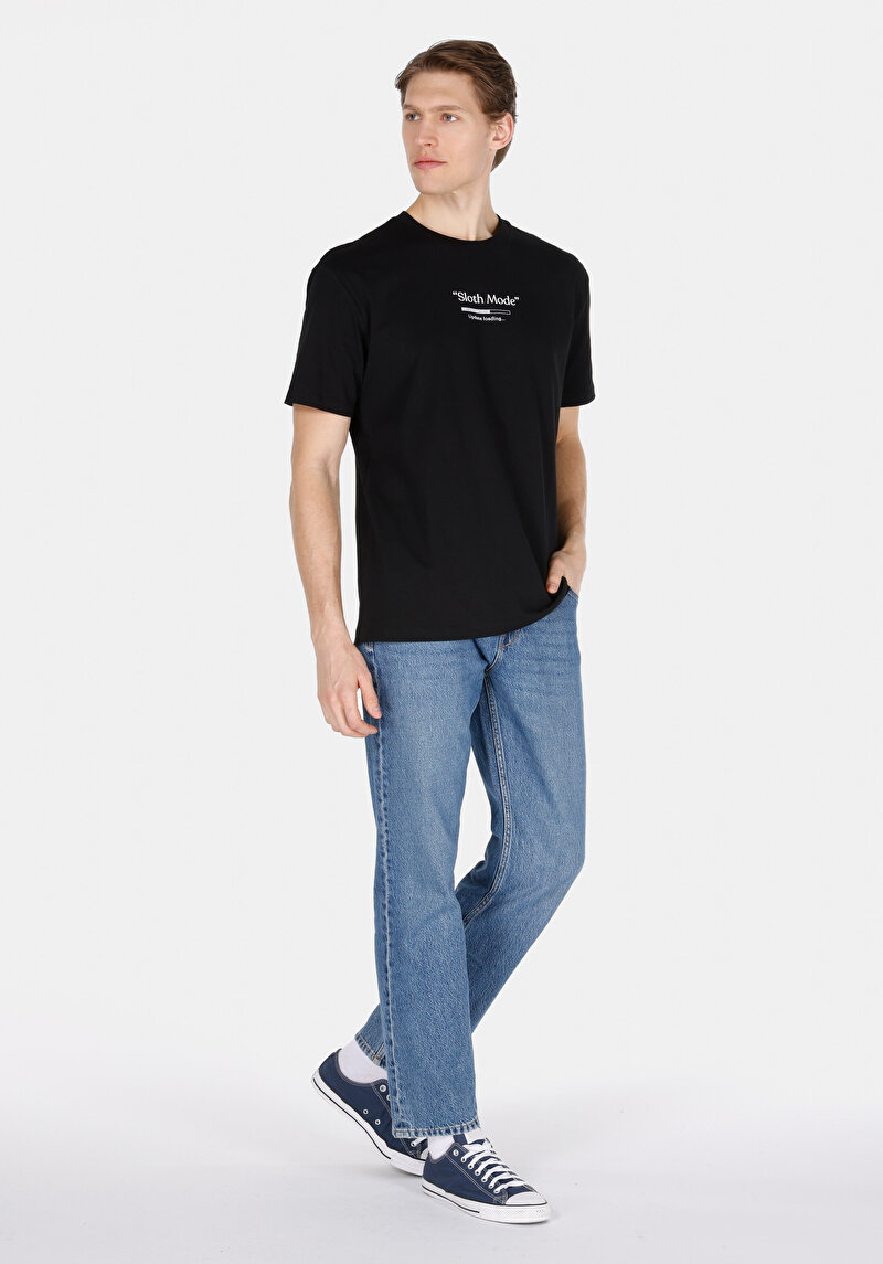 Imagine a Tricou Cu Maneca Scurta De Barbati Negru Comfort Fit  Cl1073783