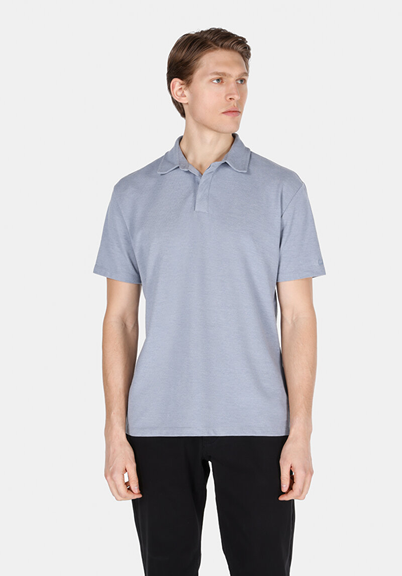 Imagine a Tricou Polo Cu Maneca Scurta De Barbati Albastru Comfort Fit Cl1073959