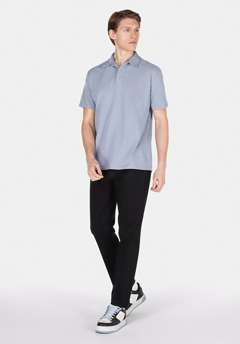 Imagine a Tricou Polo Cu Maneca Scurta De Barbati Albastru Comfort Fit Cl1073959
