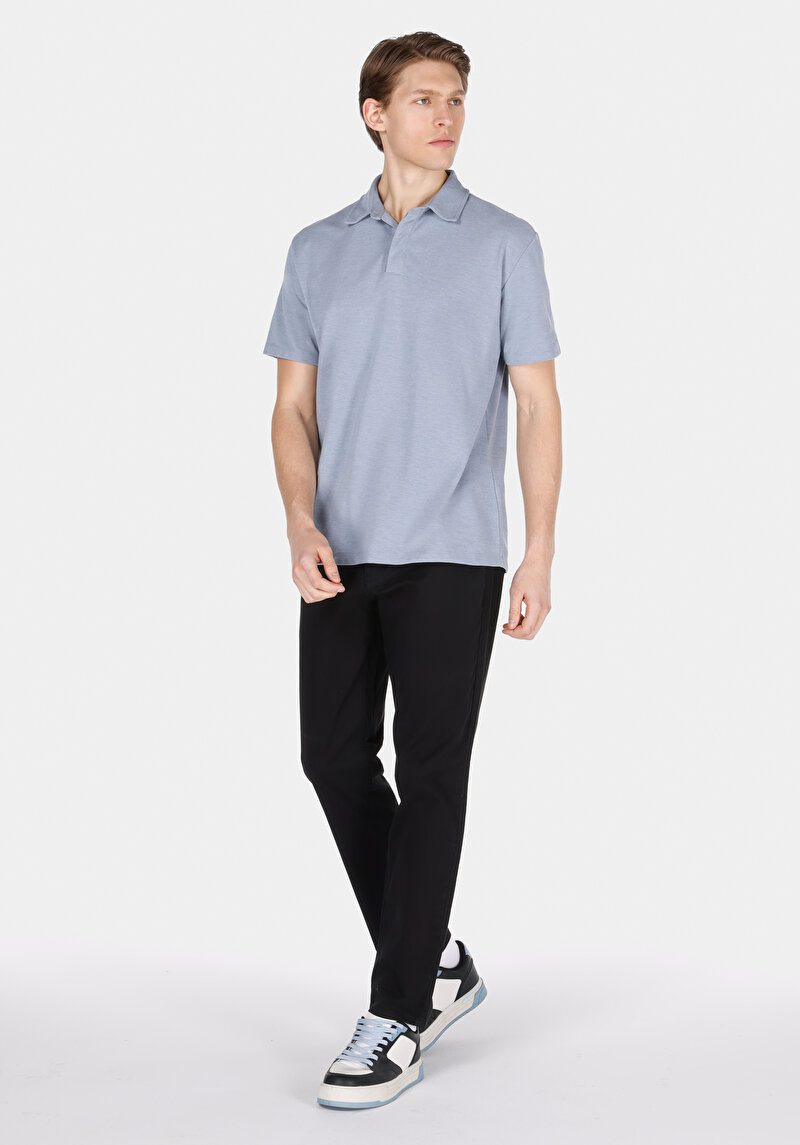 Imagine a Tricou Polo Cu Maneca Scurta De Barbati Albastru Comfort Fit Cl1073959