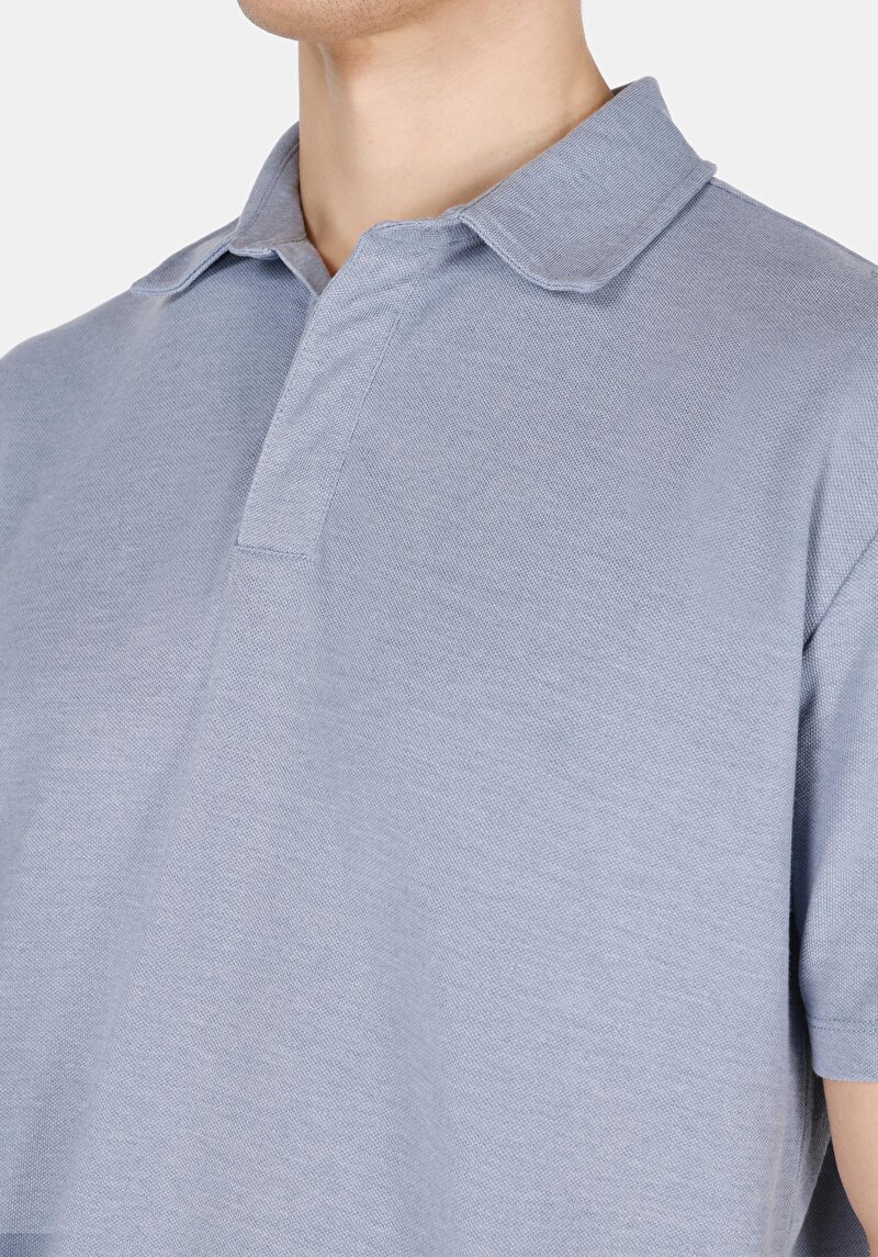 Imagine a Tricou Polo Cu Maneca Scurta De Barbati Albastru Comfort Fit Cl1073959