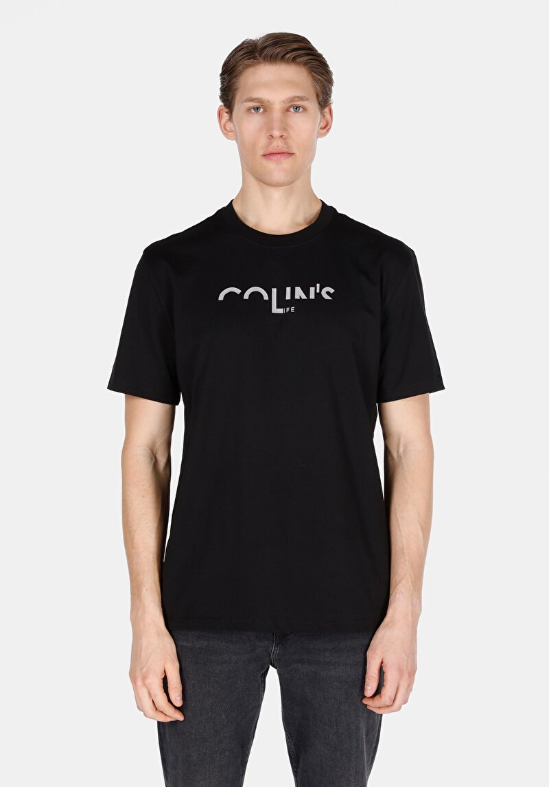 Imagine a Tricou Cu Maneca Scurta De Barbati Negru Comfort Fit  Cl1074506