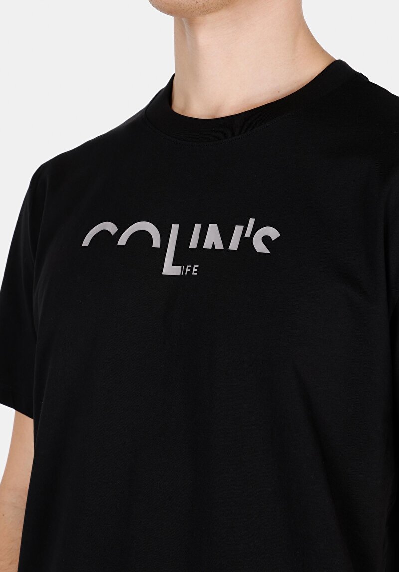 Imagine a Tricou Cu Maneca Scurta De Barbati Negru Comfort Fit Cl1074506