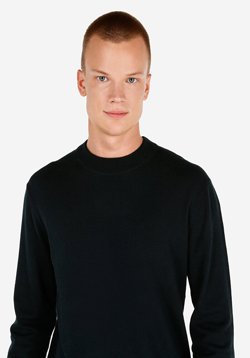 Afișați detalii pentru Pulover Verde Pentru Bărbați Regular Fit Round Neck Jacquard