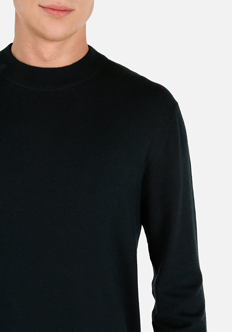 Afișați detalii pentru Pulover Verde Pentru Bărbați Regular Fit Round Neck Jacquard