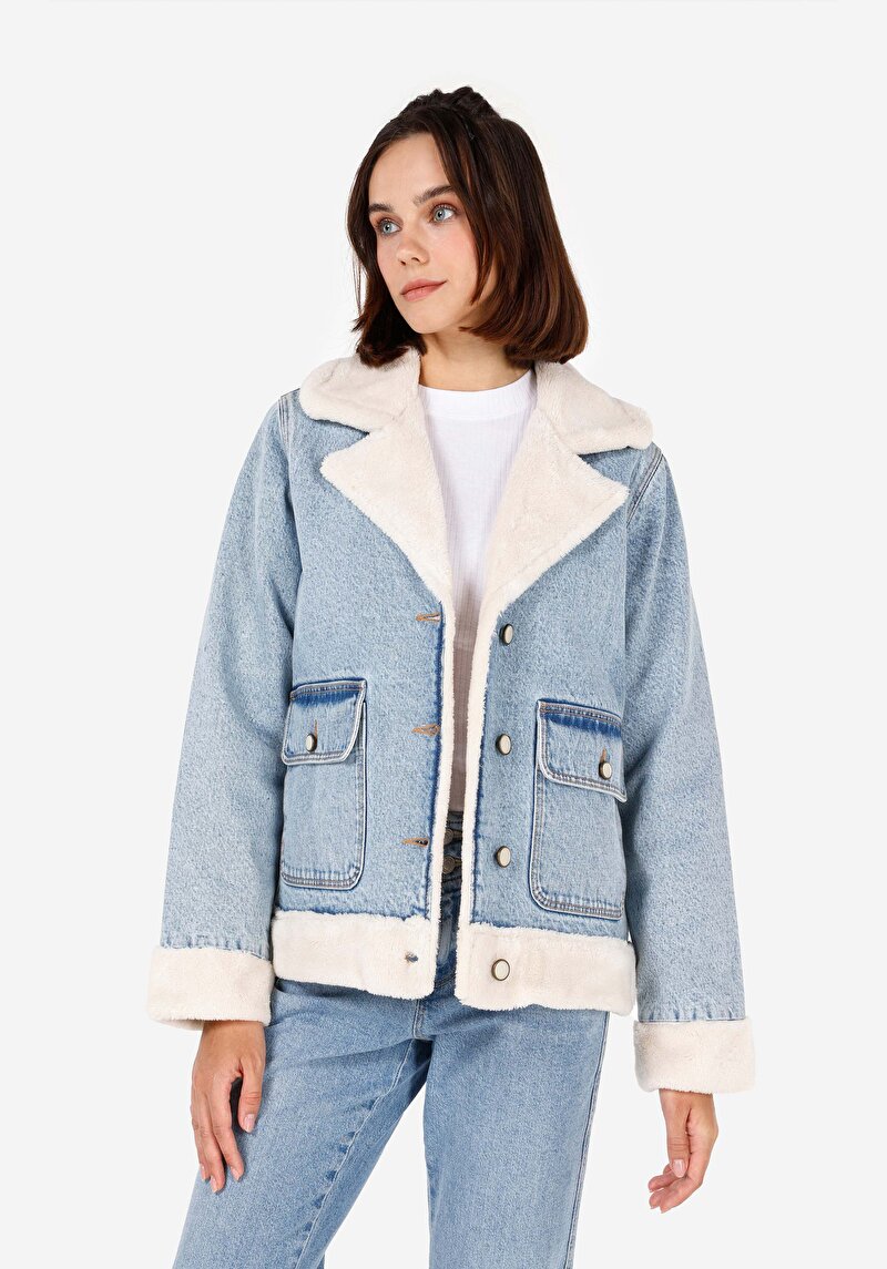 Imagine a Jacheta De Dama Albastru Regular Fit  Cl1070875