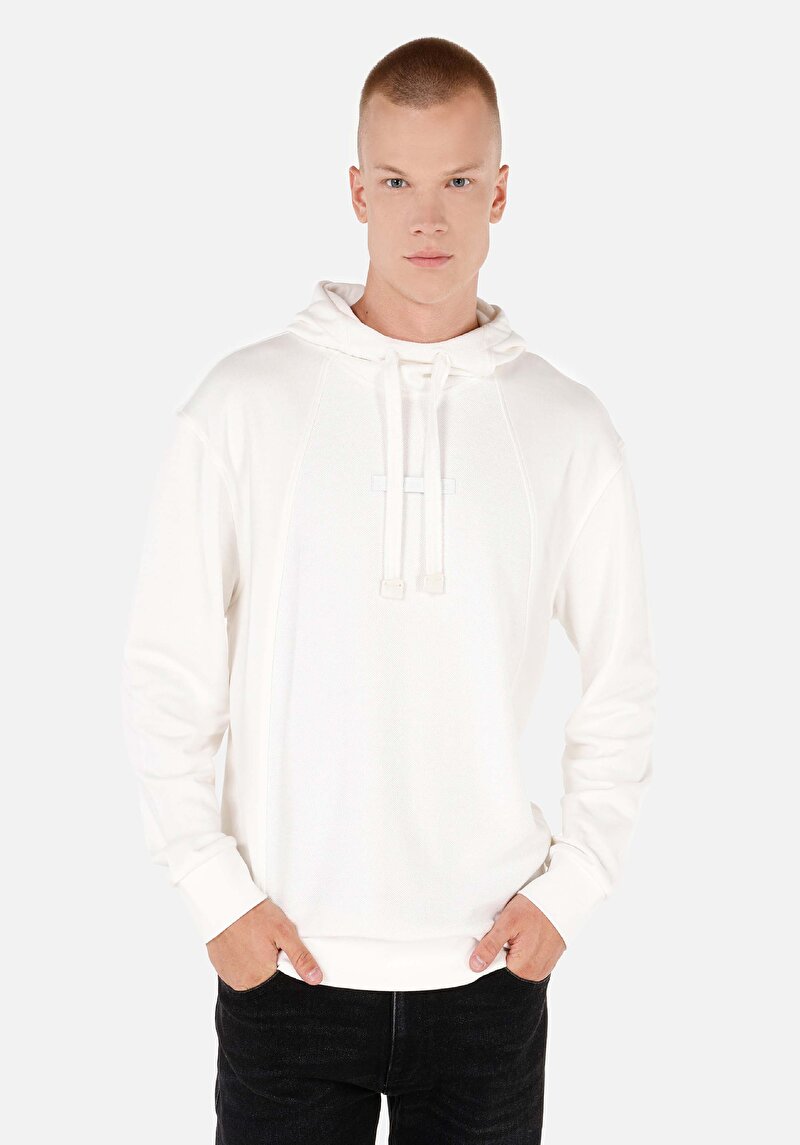 Imagine a Hanorac / Bluza De Barbati Alb Comfort Fit Cl1070977