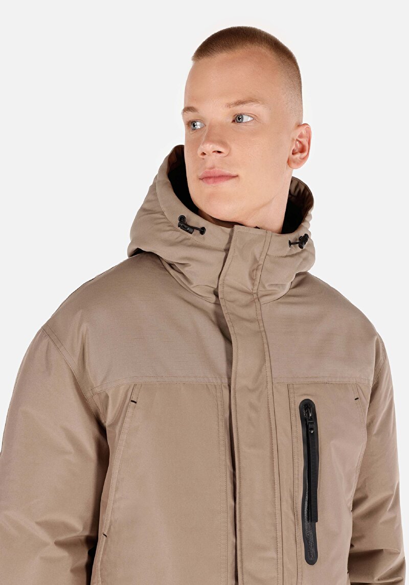 Imagine a Palton Bej Pentru Bărbați Regular Fit