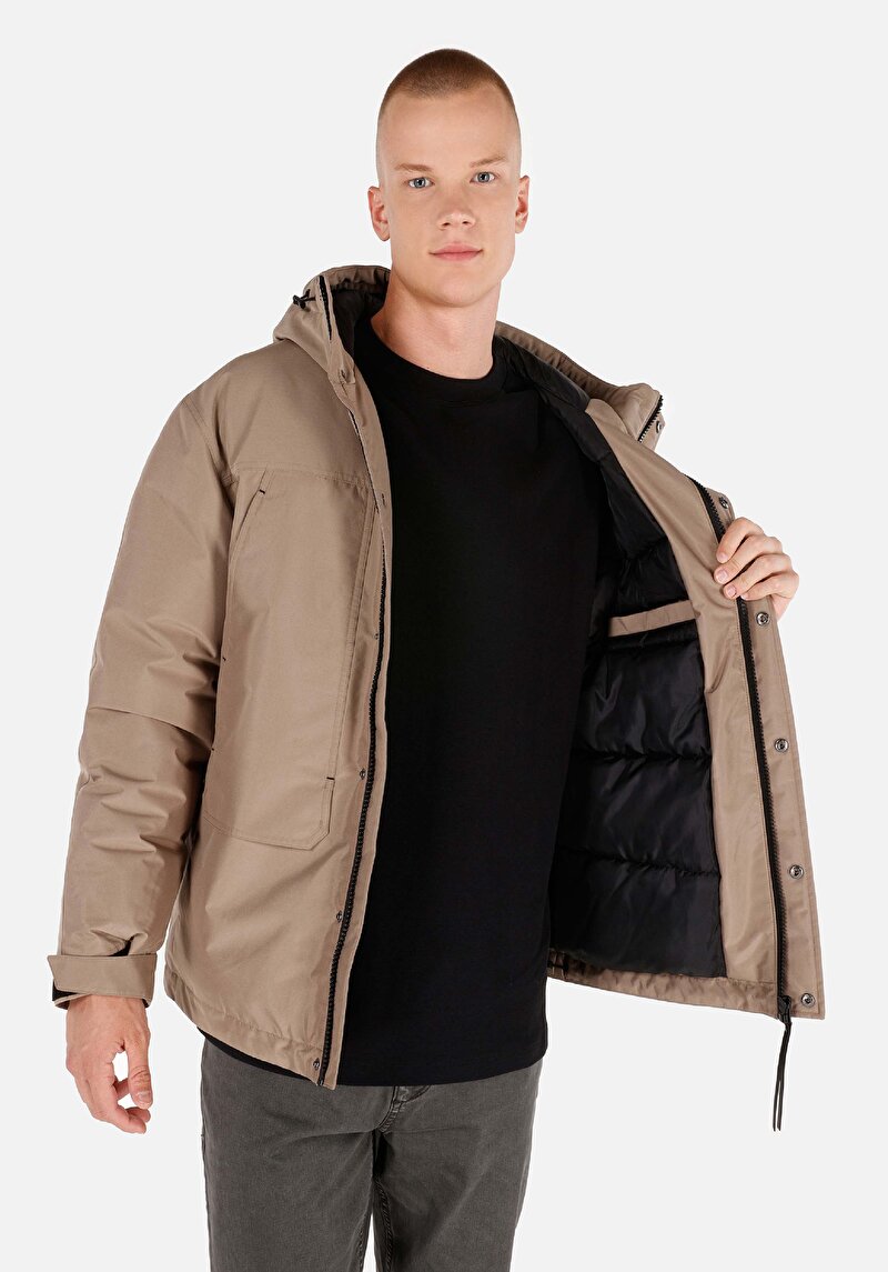 Afișați detalii pentru Palton Bej Pentru Bărbați Regular Fit