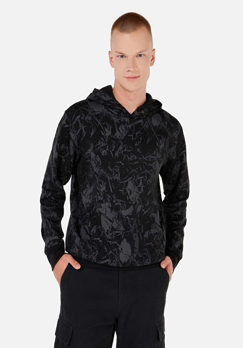 Imagine a Hanorac / Bluza De Barbati Negru Regular Fit  Cl1071032