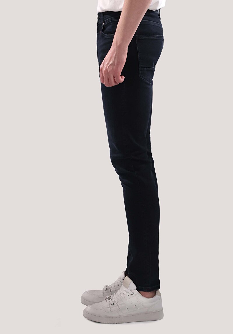 Afișați detalii pentru Skinny Fit Talie Înaltă Picior Îngust Blugi Bleumarin Pentru Bărbați