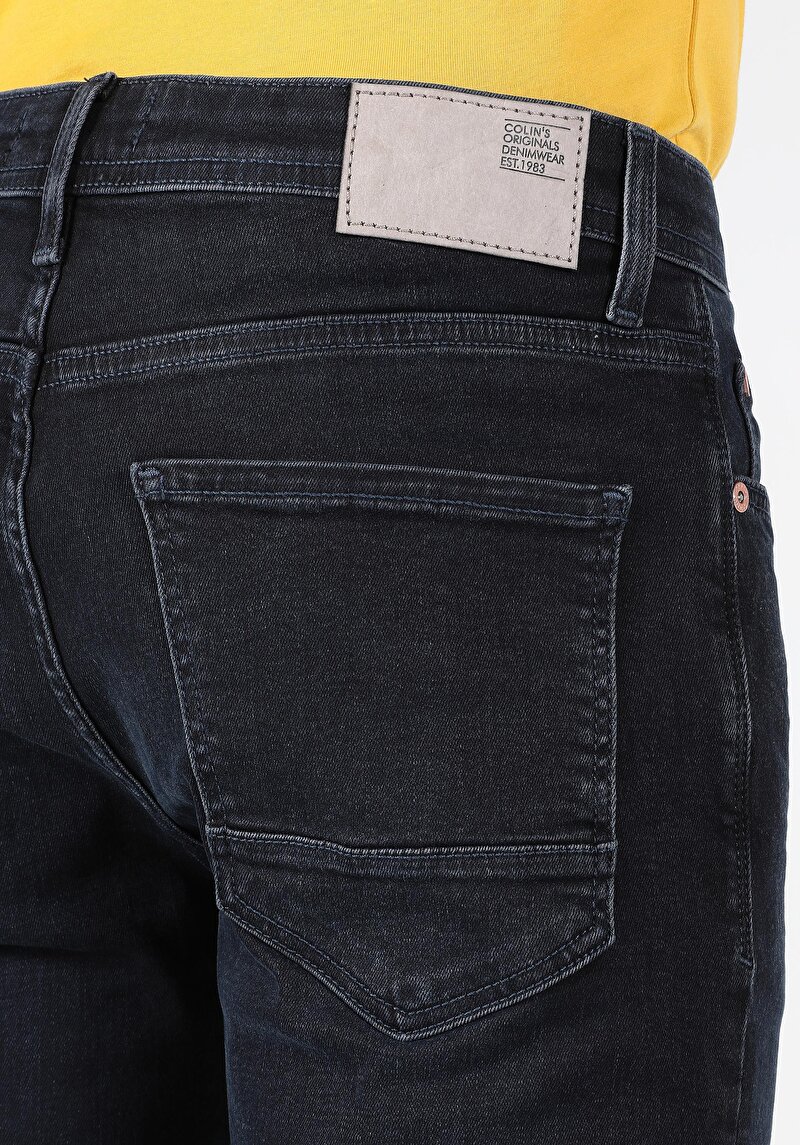 Afișați detalii pentru Skinny Fit Talie Înaltă Picior Îngust Blugi Bleumarin Pentru Bărbați