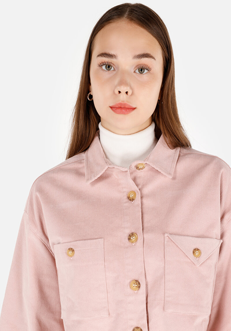 Imagine a Cămașă Regular Fit Cămașă Cu Mânecă Lungă Roz Pentru Femei