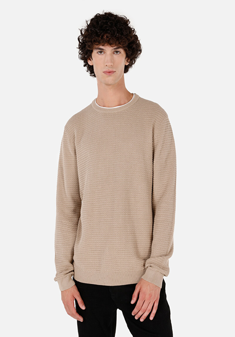 Imagine a Pulover De Barbati Bej Regular Fit Cl1071672