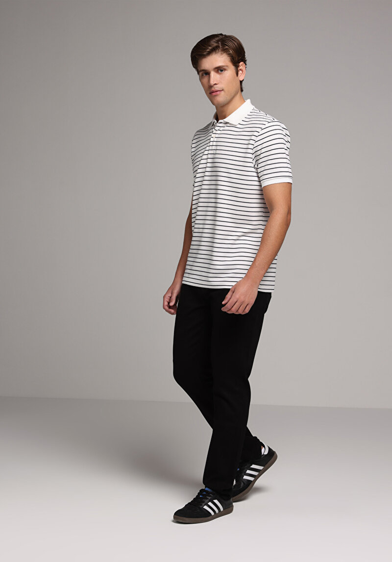 Imagine a Regular Fit Mid Waist Slim Leg Blugi Negri Pentru Bărbați