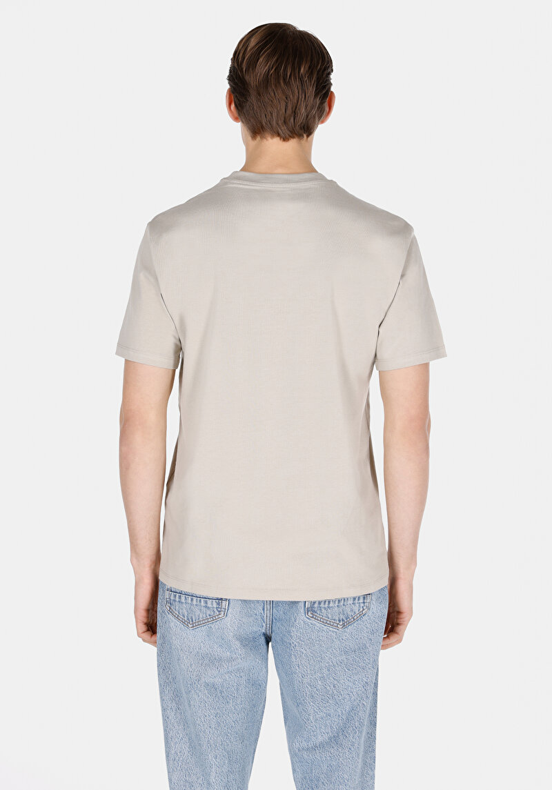 Imagine a Tricou Cu Maneca Scurta De Barbati Bej Comfort Fit Cl1071872