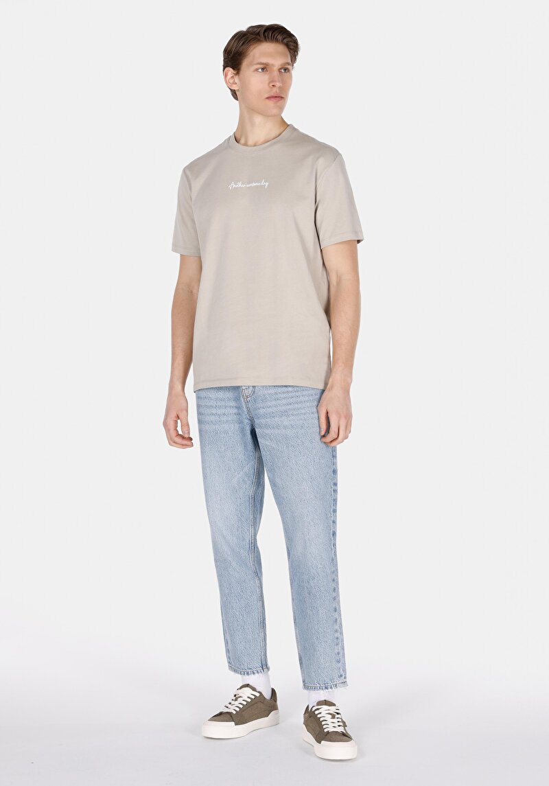 Afișați detalii pentru Tricou Cu Maneca Scurta De Barbati Bej Comfort Fit  Cl1071872