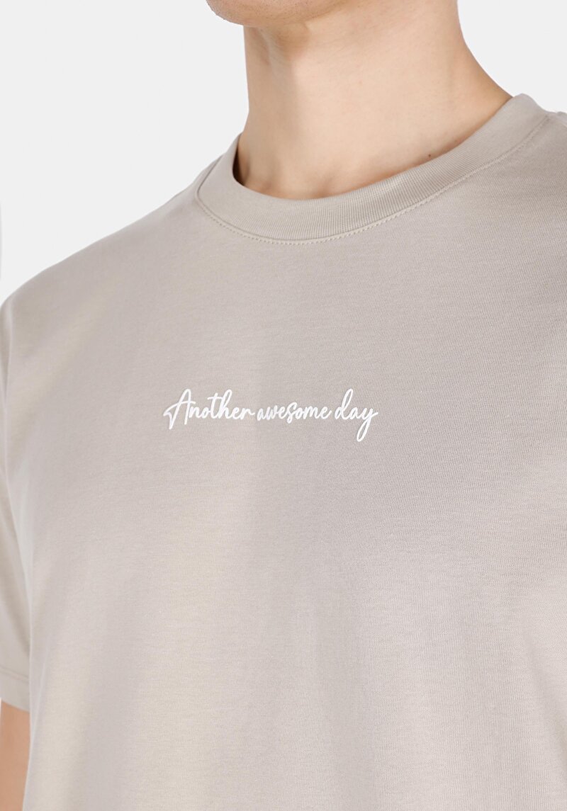 Afișați detalii pentru Tricou Cu Maneca Scurta De Barbati Bej Comfort Fit  Cl1071872