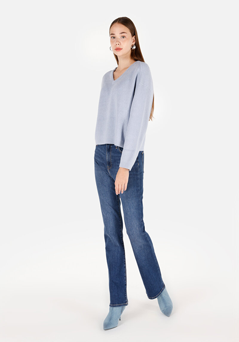 Afișați detalii pentru Pulover De Dama Albastru Regular Fit  Cl1072363