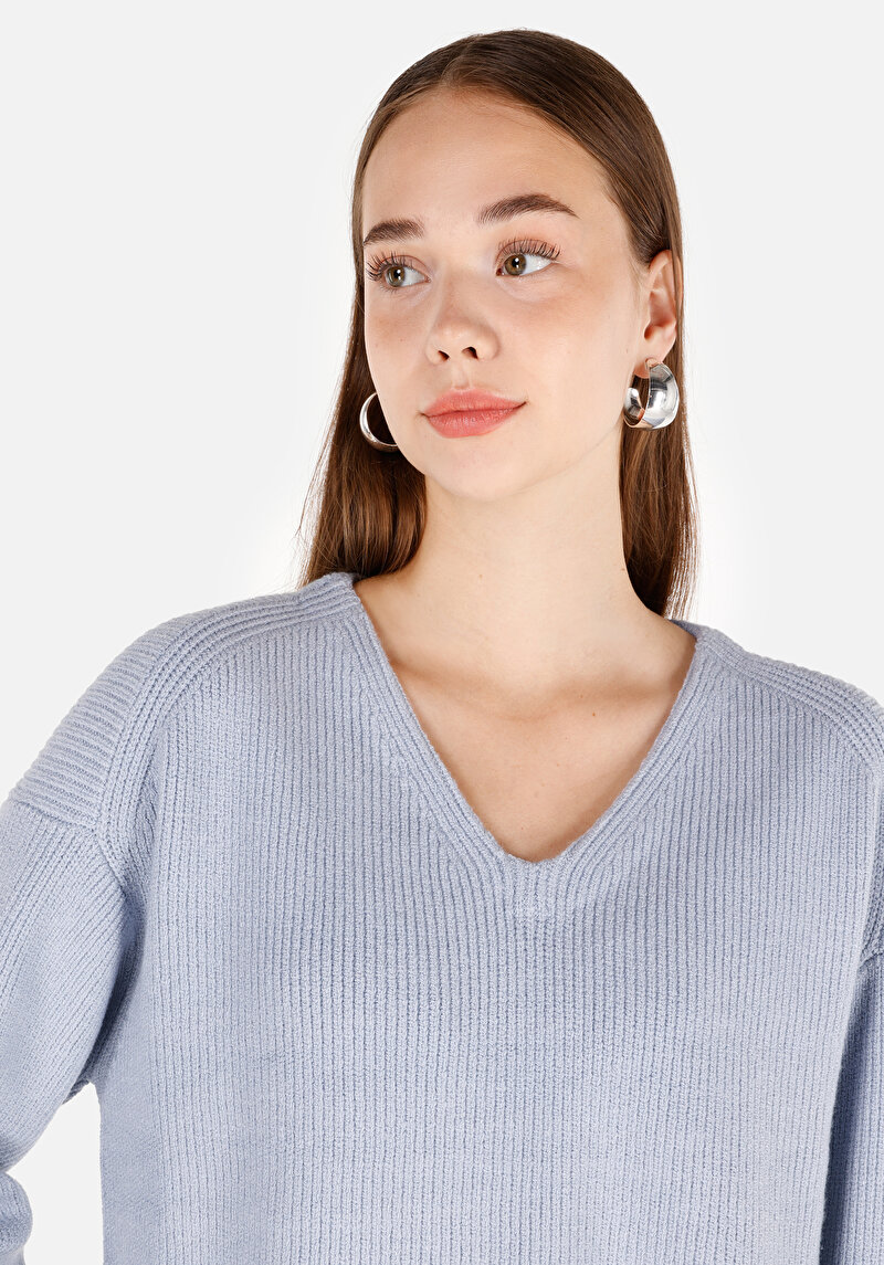 Imagine a Pulover De Dama Albastru Regular Fit Cl1072363