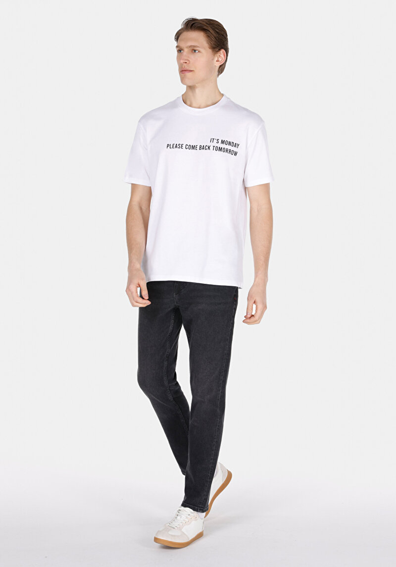 Imagine a Tricou Cu Maneca Scurta De Barbati Alb Comfort Fit  Cl1073786