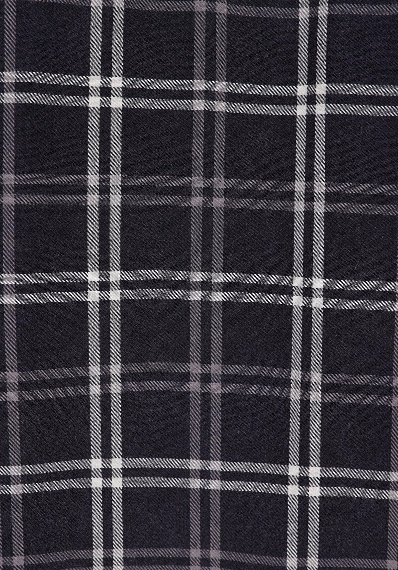 Afișați detalii pentru Cămașă Cu Gât În Carouri Cămașă Neagră Cu Mânecă Lungă Pentru Bărbați