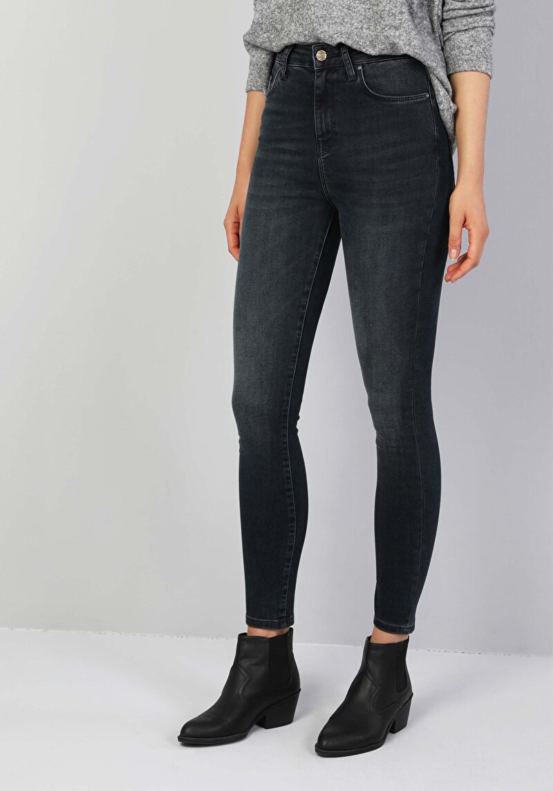 Imagine a Pantaloni De Dama Albastru Super Slim Fit 760 Diana Cl1046986