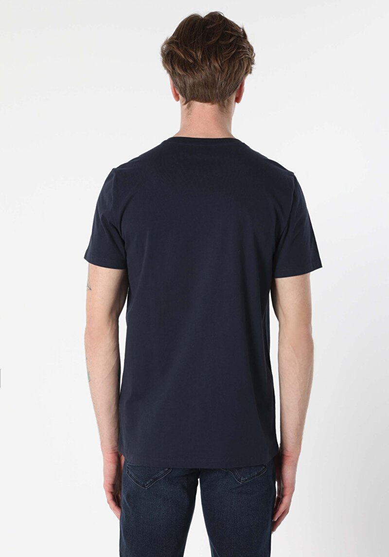 Afișați detalii pentru Tricou Cu Maneca Scurta De Barbati Albastru Marin Regular Fit  Cl1066598