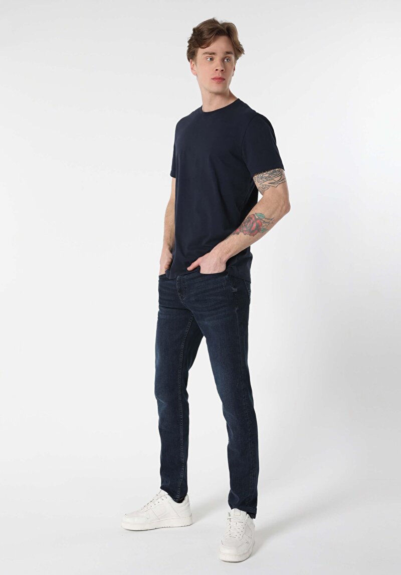 Afișați detalii pentru Tricou Cu Maneca Scurta De Barbati Albastru Marin Regular Fit  Cl1066598