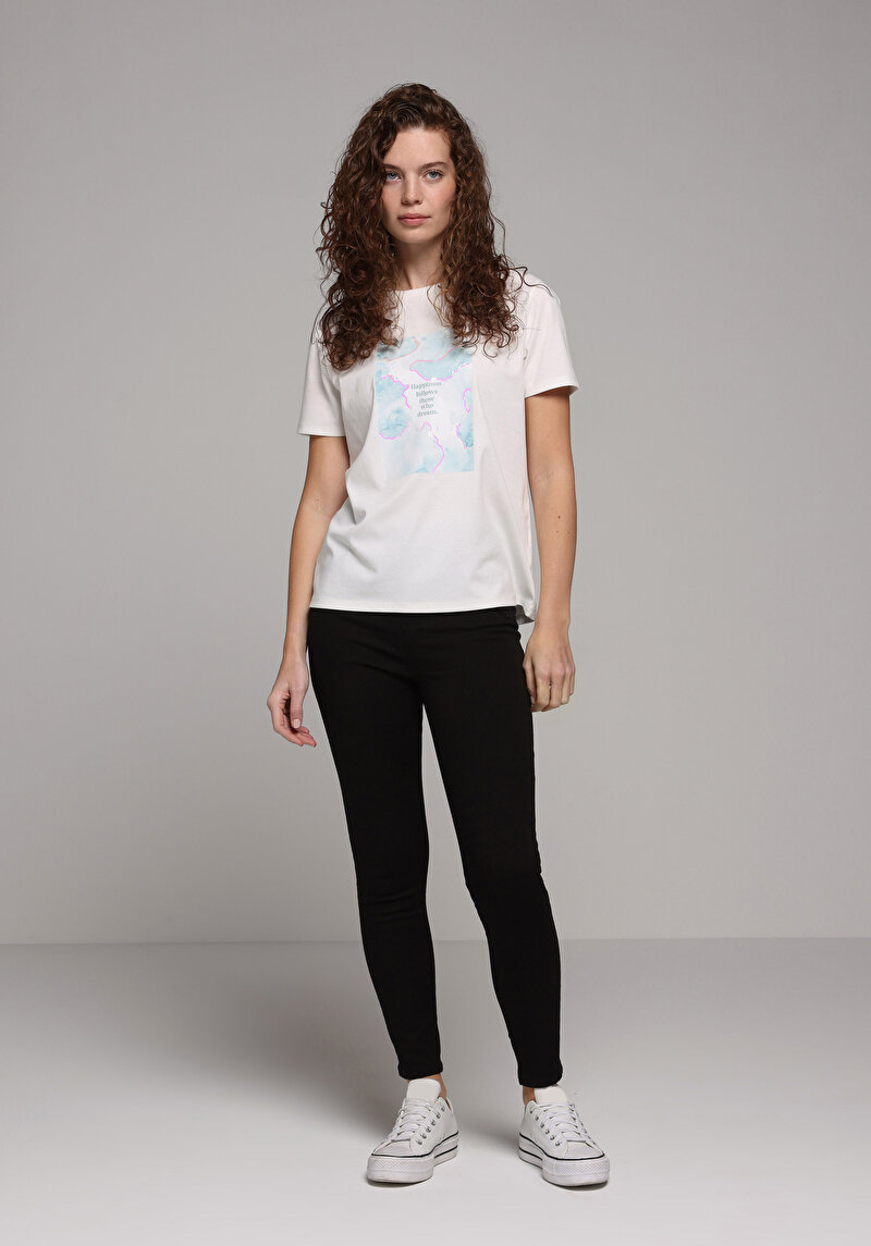 Imagine a Super Slim Fit Talie Talie Picior Îngust Blugi Negri Pentru Femei