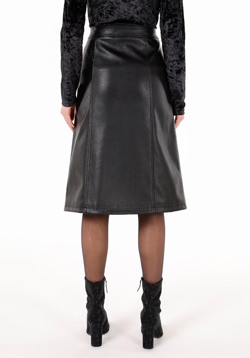 Afișați detalii pentru Fustă Neagră Midi Pentru Femei