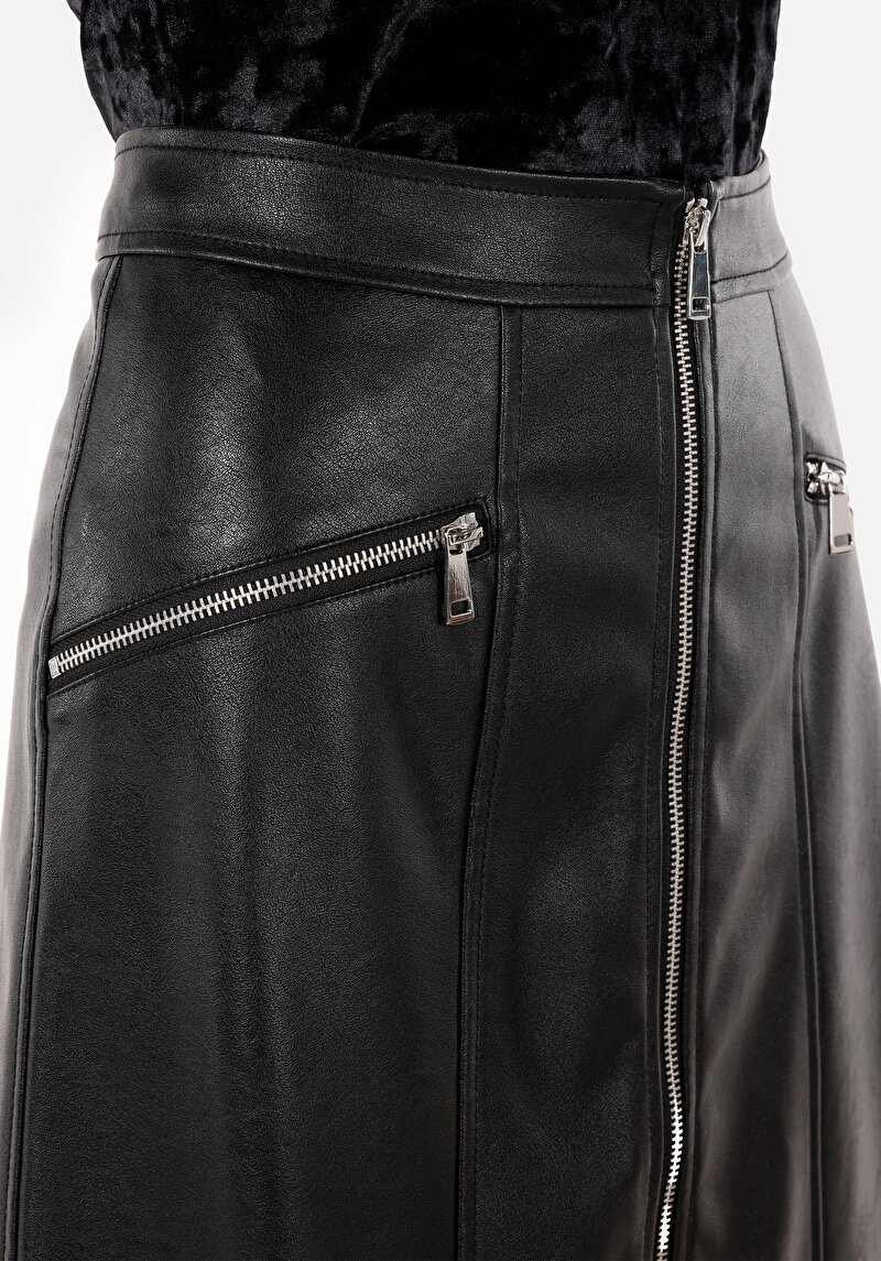 Afișați detalii pentru Fustă Neagră Midi Pentru Femei