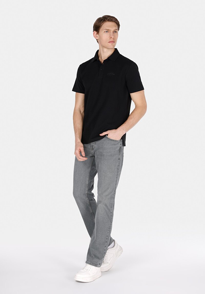 Imagine a Tricou Polo Cu Maneca Scurta De Barbati Negru Regular Fit Cl1072842