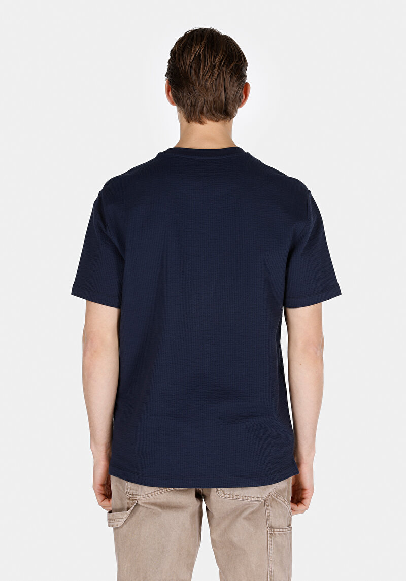 Afișați detalii pentru Tricou Cu Maneca Scurta De Barbati Albastru Marin Comfort Fit  Cl1073378