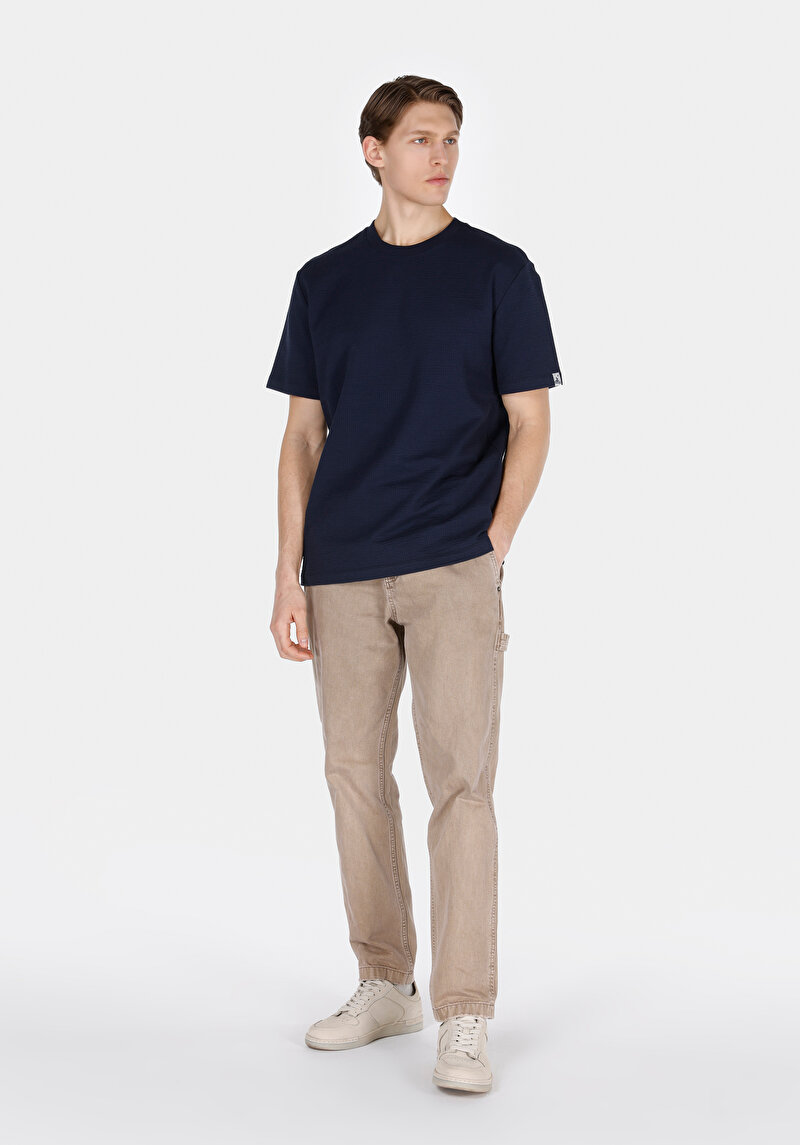 Imagine a Tricou Cu Maneca Scurta De Barbati Albastru Marin Comfort Fit Cl1073378