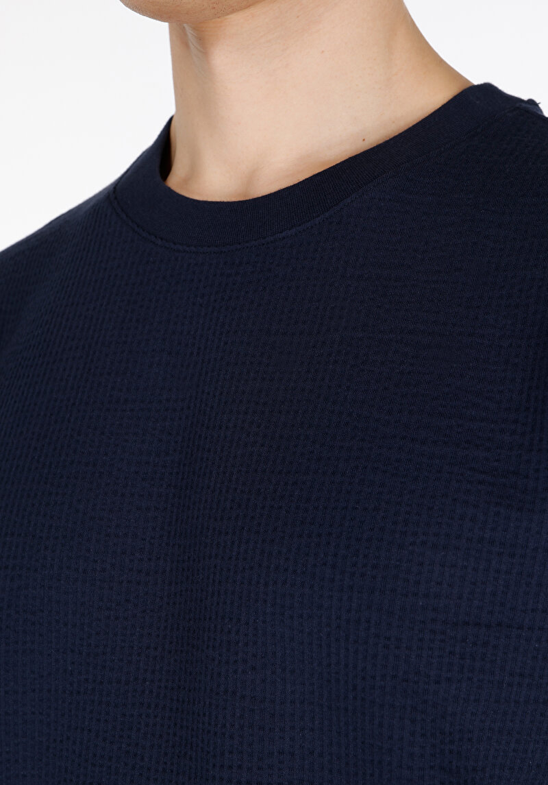 Imagine a Tricou Cu Maneca Scurta De Barbati Albastru Marin Comfort Fit Cl1073378