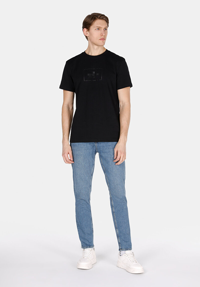 Imagine a Regular Fit Mid Waist Slim Leg Blugi İndigo Pentru Bărbați