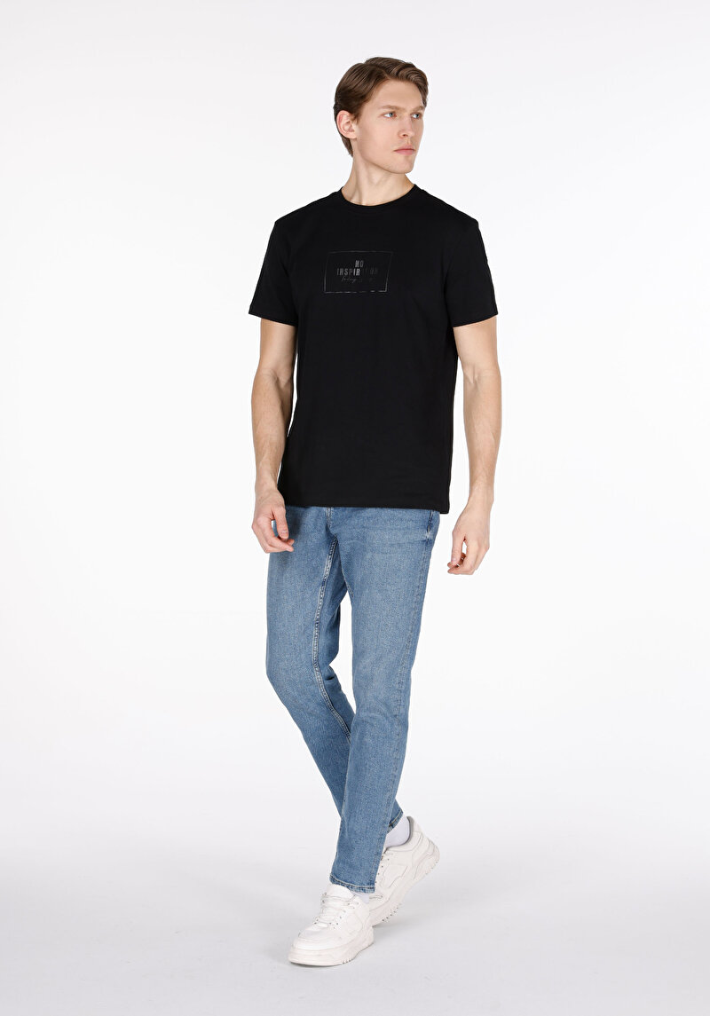 Imagine a Regular Fit Mid Waist Slim Leg Blugi İndigo Pentru Bărbați