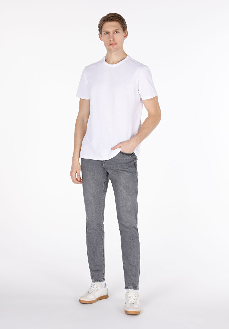 Imagine a Blugi Gri Pentru Bărbați Slim Fit
