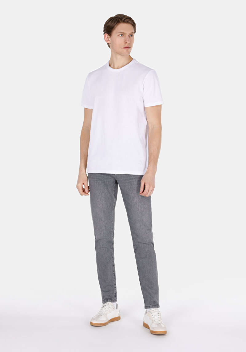 Imagine a Blugi Gri Pentru Bărbați Slim Fit