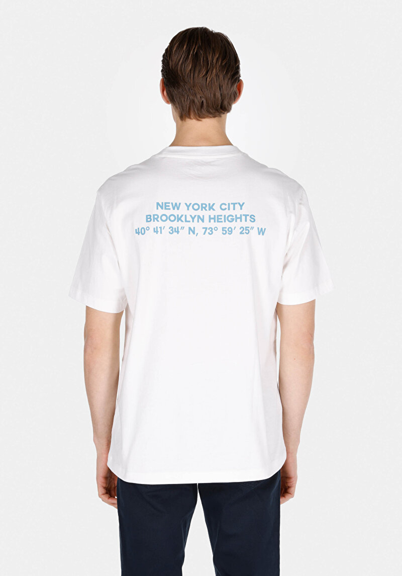 Imagine a Comfort Fit Round Neck Drept Bărbați Alb Short Tricou Cu Mânecă Scurtă