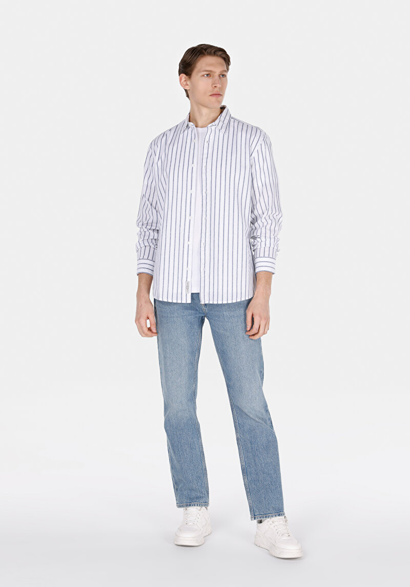 Afișați detalii pentru Camasa Cu Maneca Lunga De Barbati Albastru Marin Regular Fit  Cl1074502