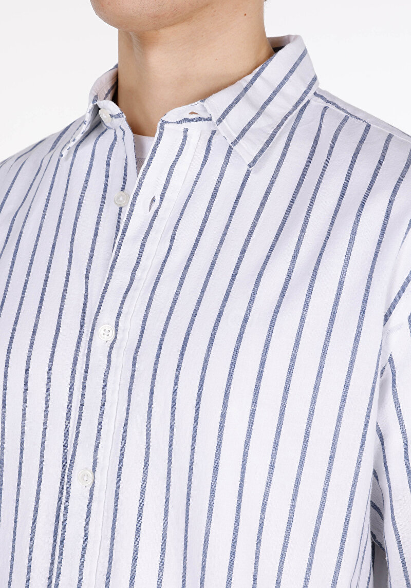 Imagine a Camasa Cu Maneca Lunga De Barbati Albastru Marin Regular Fit Cl1074502