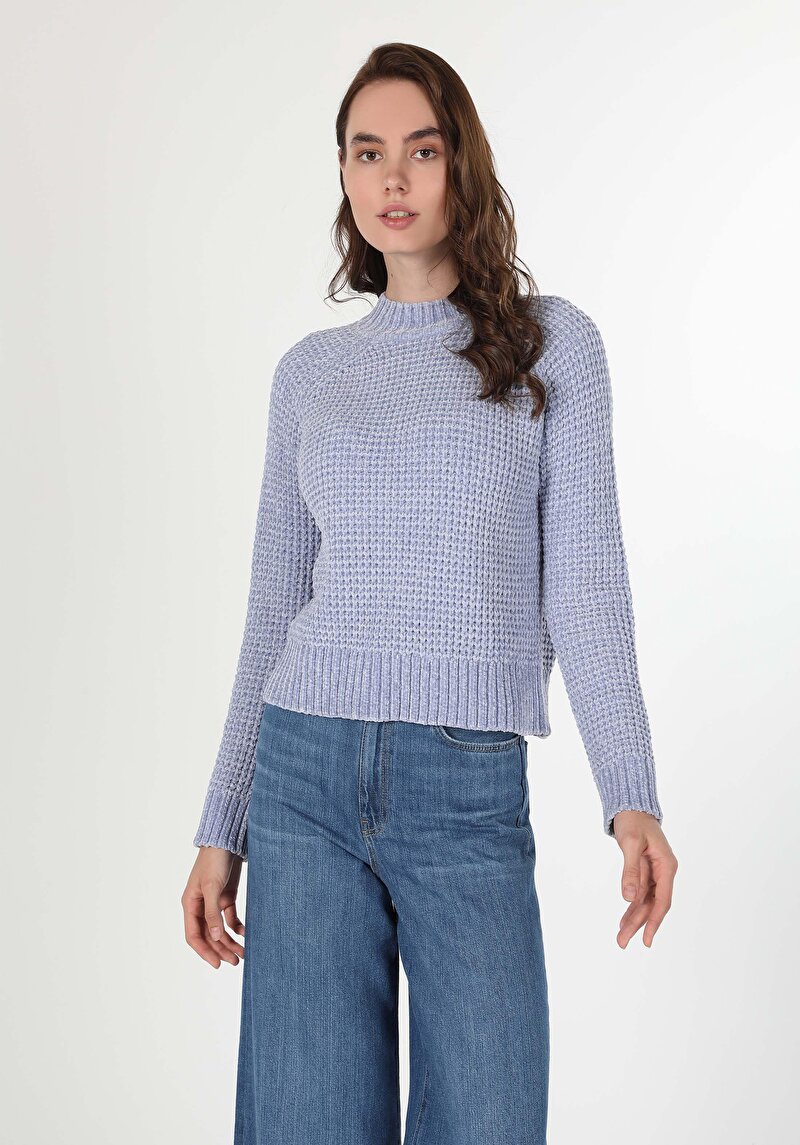 Imagine a Pulover De Dama Albastru Regular Fit Cl1036479