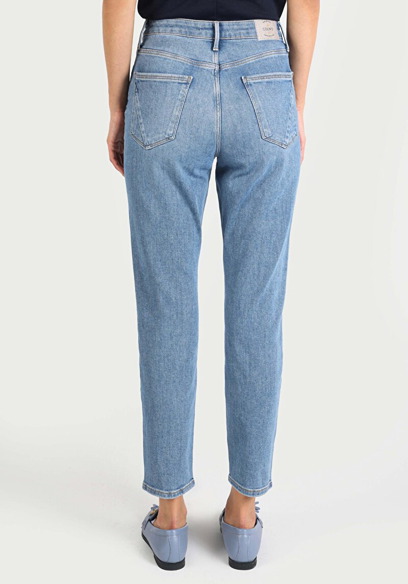 Afișați detalii pentru Slim Fit Talie Medie Picior Subțire Blugi Din Denim Pentru Femei