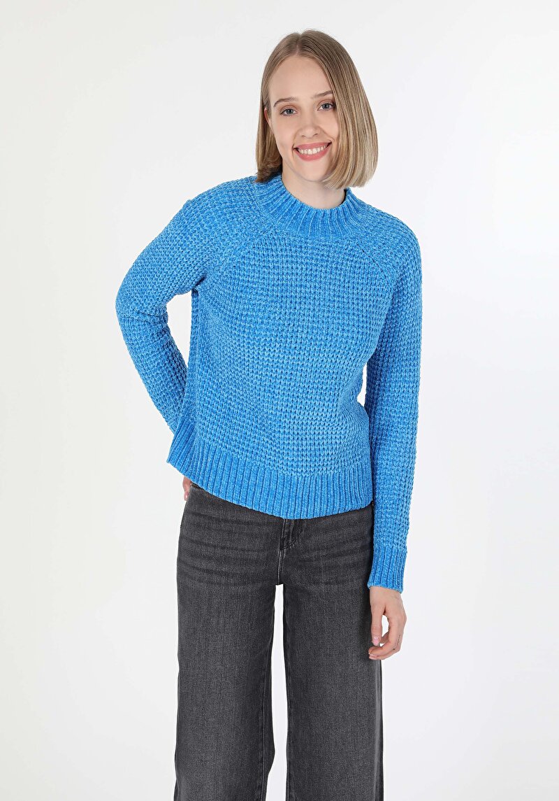 Imagine a Pulover De Dama Albastru Regular Fit Cl1036479